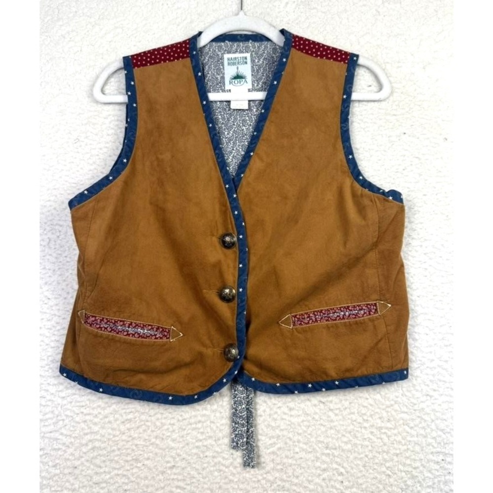 Hairston Roberson Ropa Vest Mens Hippie Brown Western Paisley Boho Cottagecore